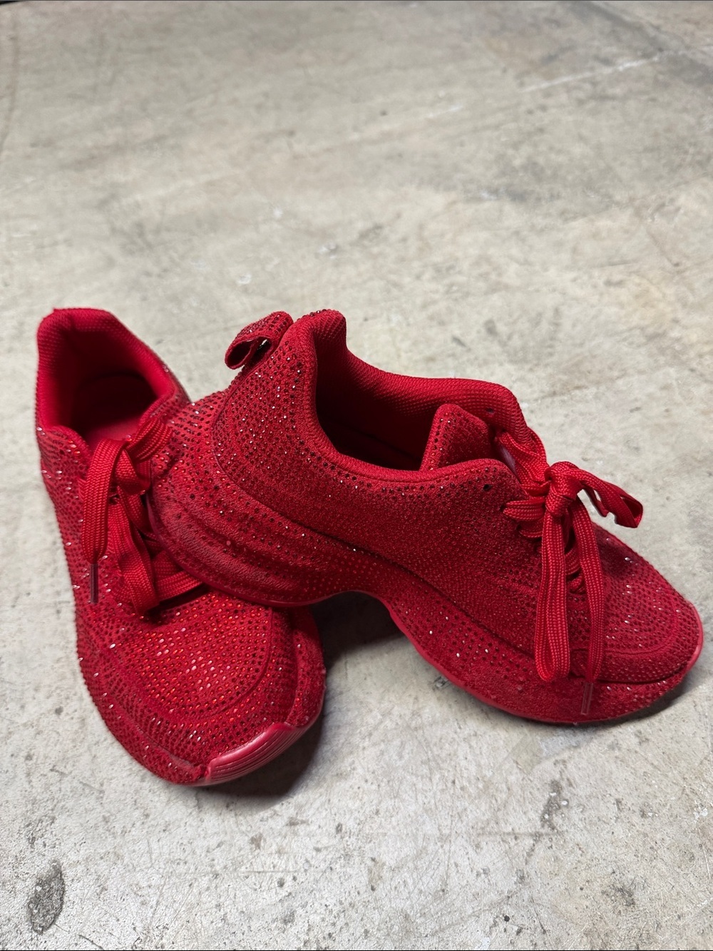 Red Rhinestone Platform Sneakers Women’s 7 - Picture 11 of 16
